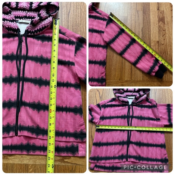 Alice + Olivia Maryjane Crochet Tie Dye Zip Up Hoodie Jacket size S - Picture 16 of 16